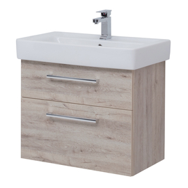 Тумба Dreja Q MAX, 80 см, 2 ящика, дуб кантри и раковина Q 80 см, 77.0008D + 192185 - фото, отзывы, цена